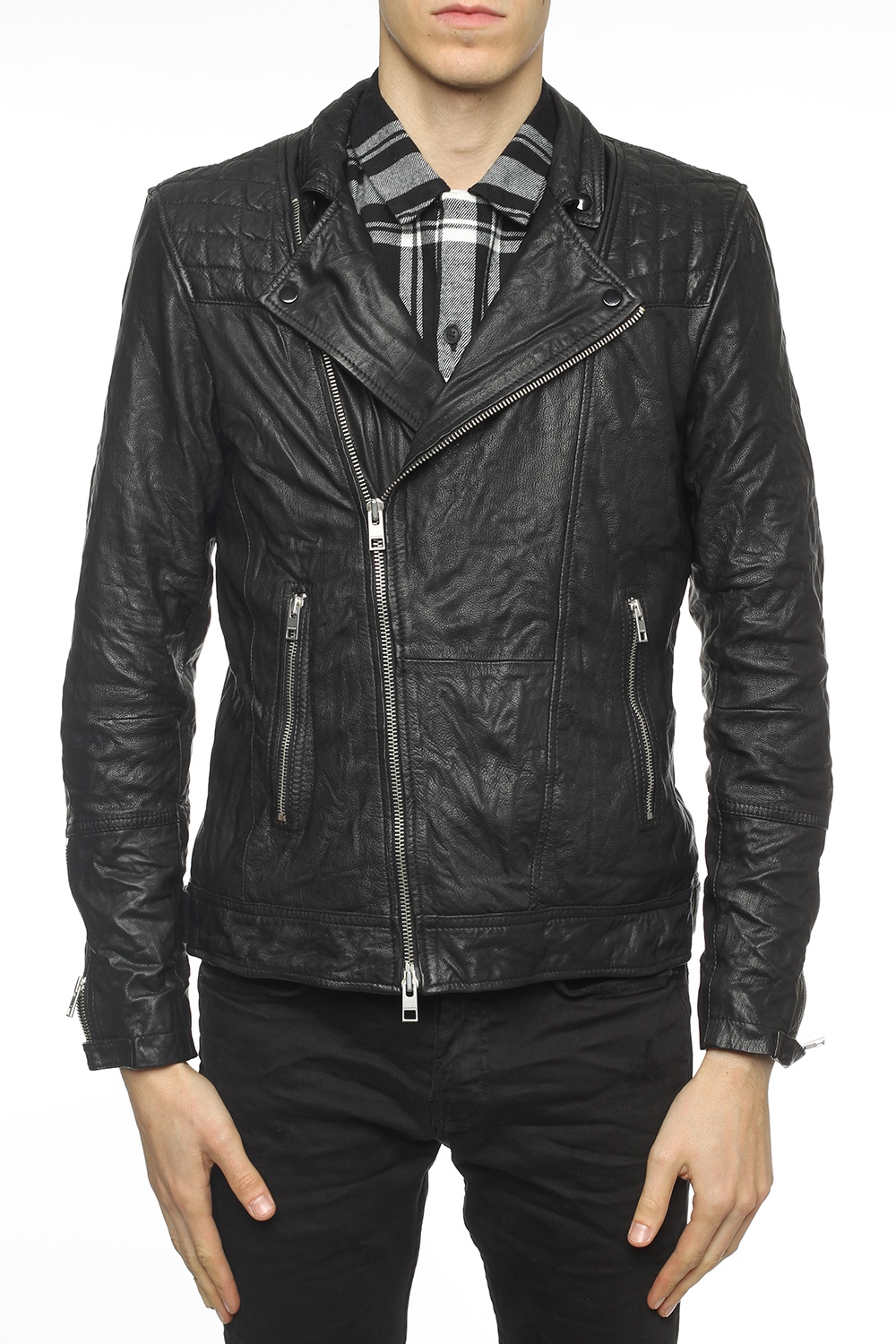 All saints kushiro deals leather jacket